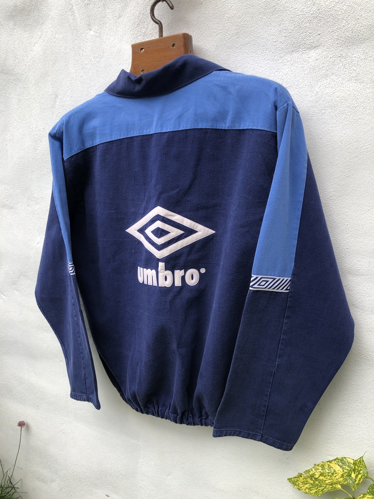 Vintage 80s England Umbro Training Drill Top Men’s M-L Blue Football Sweatshirt image 7