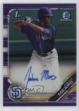 2019 Bowman Draft Chrome Pick Purple Refractor 248/250 Joshua Mears Auto 03ou