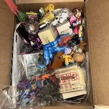 Box Of Random Vintage And modern Toys Pok mon Basketball Cards Stickers And More
