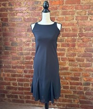 Vintage Black Holiday Dress – Hype Fluted Hem Cocktail Midi