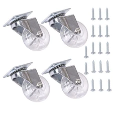 4 Pack 2 Inch Chair Rubber Caster Wheels 360° Swivel Wheels For Furniture