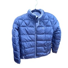 LL Bean Kids Navy Black Fleece Lined Puffer Jacket Full Zip Size Large 14-16