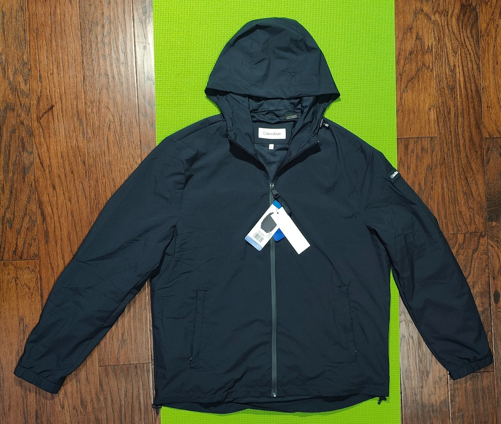 Calvin Klein Men's Stretch Windbreaker Jacket, Size L, True Navy, 1815651