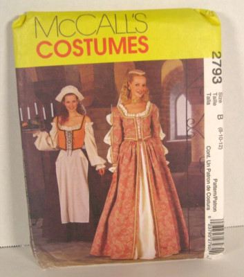 McCall's 2793 Elizabethan Costumes - Lady, Servant Pattern Misses' 8-12 Uncut