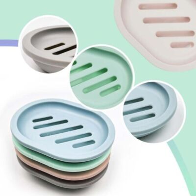 Soap Dishes Holder Self Drain Container Case Bath Shower Basket Storage Box