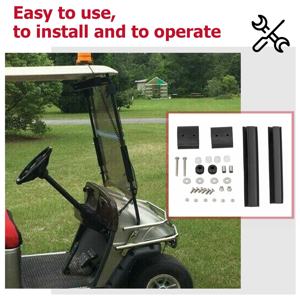 Folding Golf Cart Tinted Windshield Windscreen For EZGO TXT 1994-2013 2014 Foto 4 de 4
