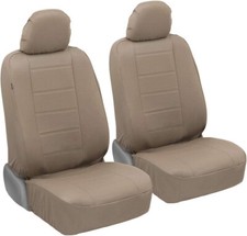 Motortrend Sc-4930-bg Beige Leather Car Seat Covers Front Seats Only 4-piece