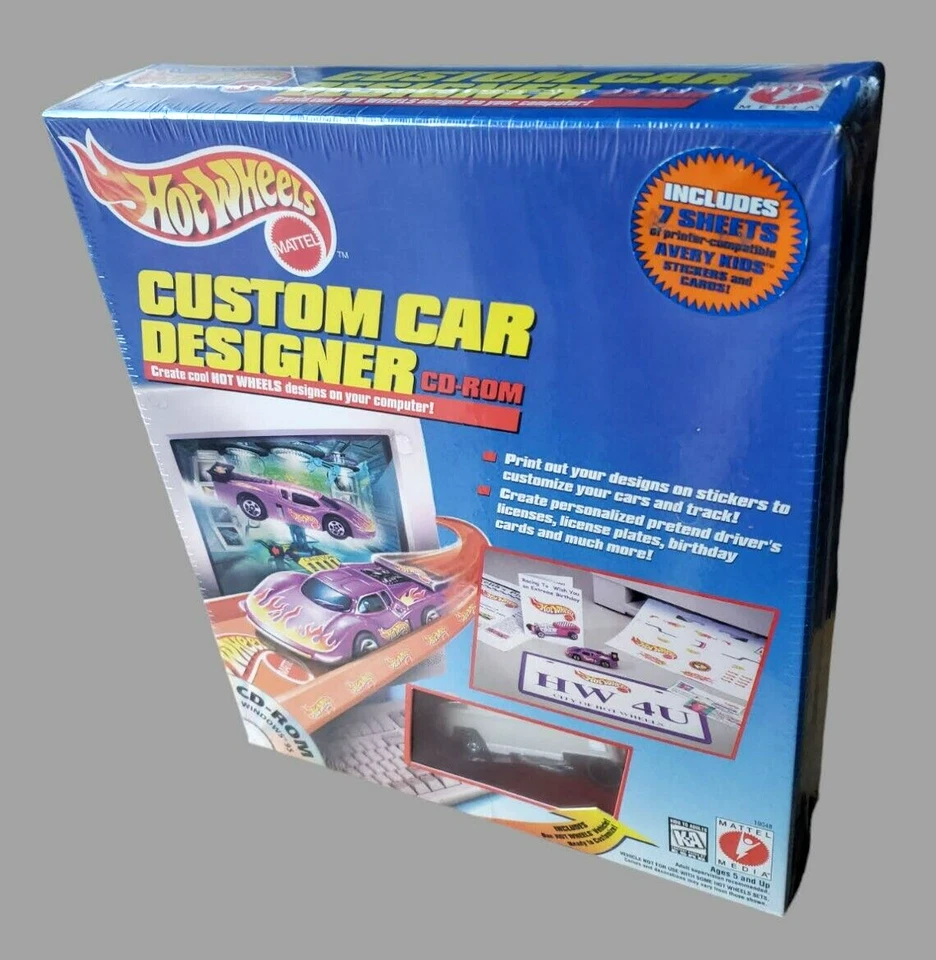 1998 Hot Wheels CUSTOM CAR DESIGNER CD-ROM Volkswagen Drag Bus White RL5SP 10DOT - Image 3 of 4