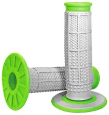 Renthal Dual Compound Tapered 1/2 Waffle Green/Gray Grips (G193)