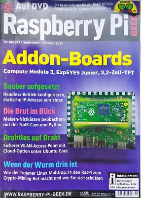 Raspberry Pi Geek 09-10/2017 - Compute Module 3, Headless, NoIR, WLAN-AP