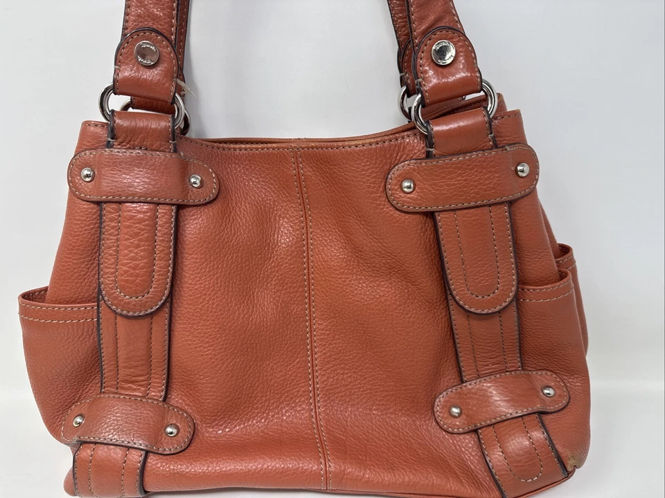 Tignanello 女式 Burnt 橙色完美镶嵌购物包单肩包 M 码  — 第 2/4 张图片