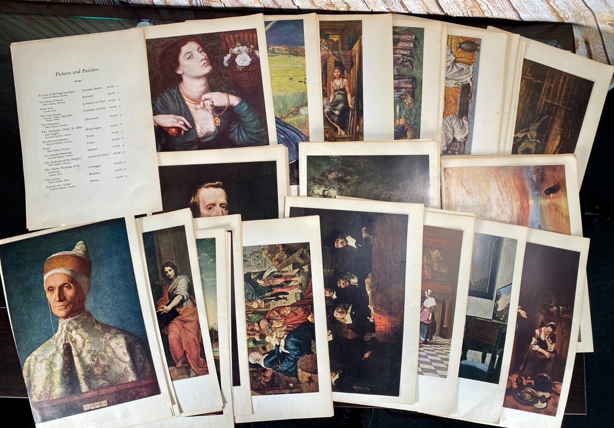 Craft Lot of 80+ Art History Antique Book Illustrations Paintings