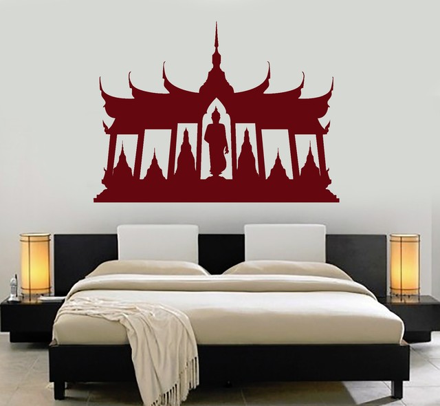 Vinyl Wall Decal Buddhist Temple Buddha Statue Buddhism Stickers