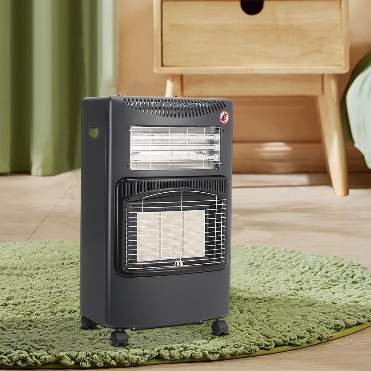 Wheeled Gas Heater Portable Garden Patio Heater Home Cabinet Fire Butane  Heaters | eBay