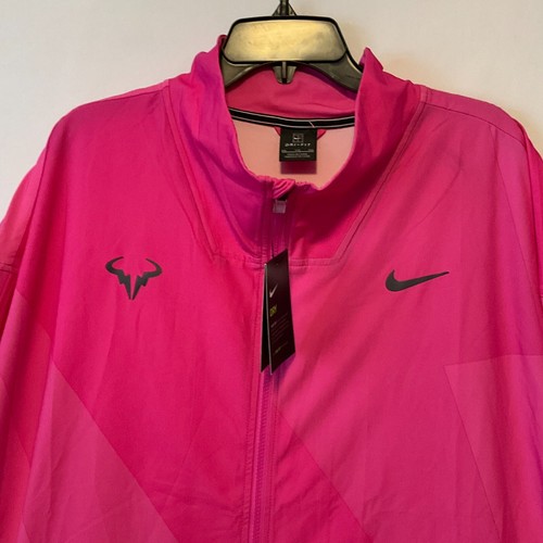 Nike Wind Breaker Tennis Jacket Mens Size 2XL Pink Full Zip Dri Fit - Picture 4 of 16