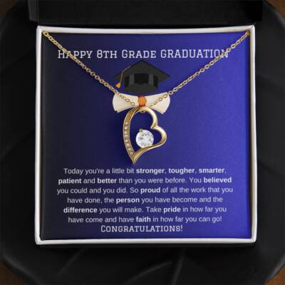 8th Grade Graduation Heart Necklace Gift
