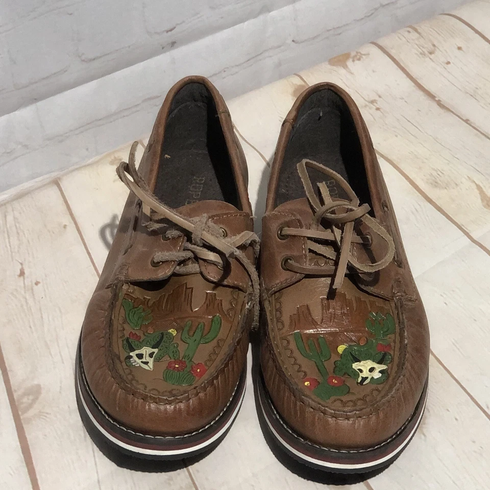 Roper Womens Southwest Desert Cactus Pattern Bertha Shoes Size 11 - Image 4 of 4