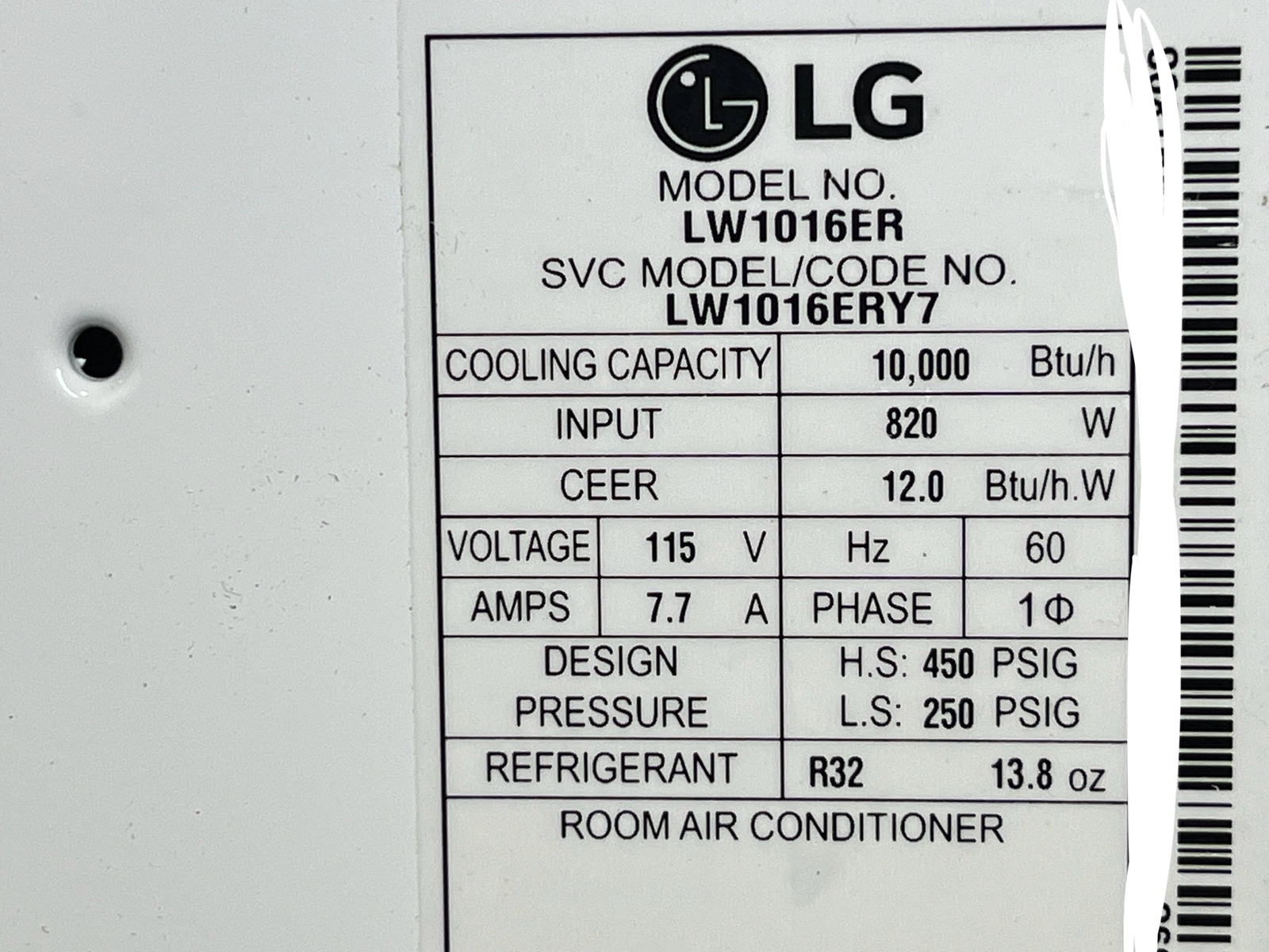 LG LW1016ER 10000 BTU 115V Window Air Conditioner White Open Box eBay