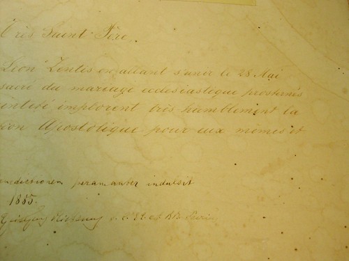 Papst Leo XIII 1885 - Episkopaler Segen für Verlobte, Familien Lucas und Zentis - Picture 9 of 12