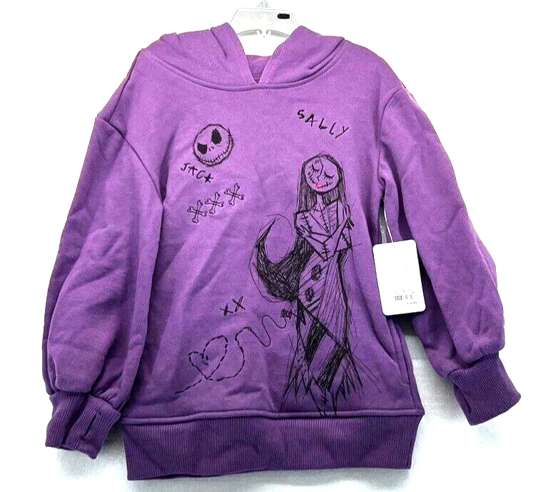 Disney Nightmare Before Christmas Jack Sally Sweatshirt Hoodie Girl Purple  New | eBay