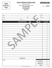 100 Custom 2 Part Forms /Invoice/Sales Receipt/Estimate / 8.5 x 11 / TMG047