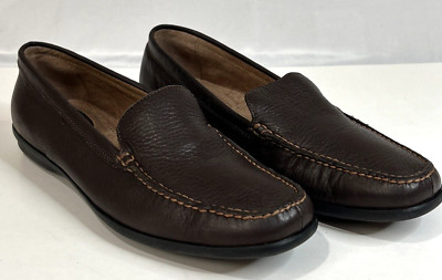Hush Puppies Woman's Leather Loafers Size 9M #H54862 Tirana Coffee Bean Color