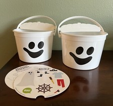 2022 McDonalds Halloween Happy Meal Boo Bucket McBoo White Ghost Set of 2