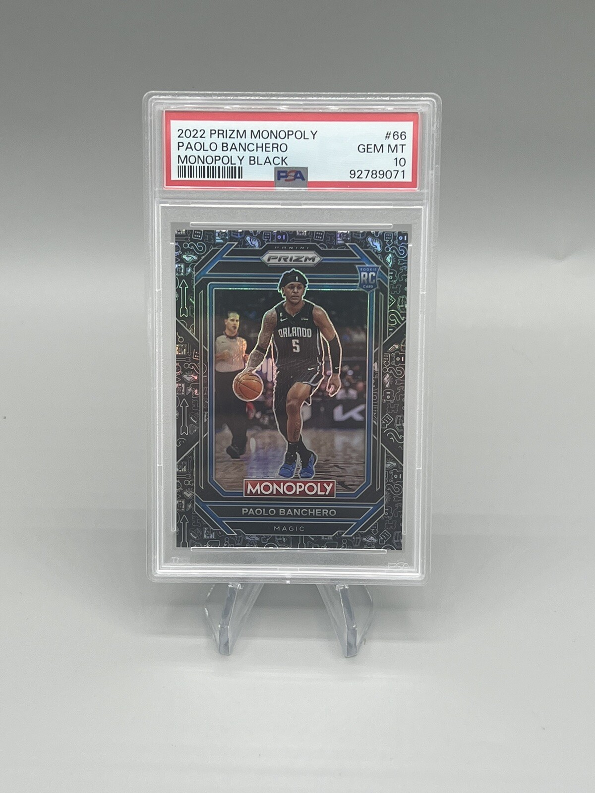 2022-23 Panini Prizm Monopoly Black Icons #66 Paolo Banchero PSA 10 GEM MINT