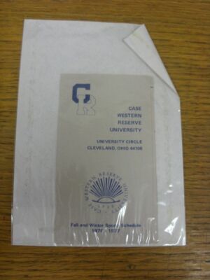 1976/1977 University Sports Fixture List/Card: Case Western Reserve - Fall & Win