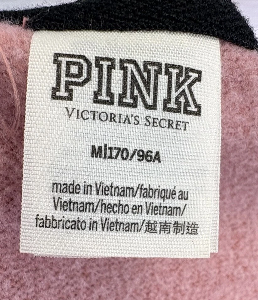 UNDERCOVER Felpa con cappuccio Victoria's Secret ROSA donna maglia ritagliata pull over draw string taglia Med