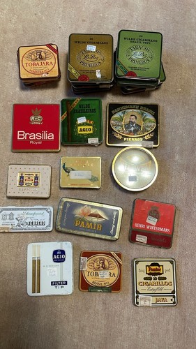 22 Stück Alte Tabac Blechdosen - Schachteln (leer ))
