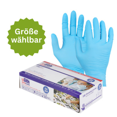 Ulith Einweghandschuhe Einmalhandschuhe Nitril Einweg Handschuhe Puderfrei blau*