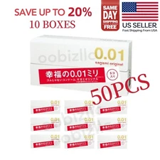 Sagami 001 Condoms Original 001 5pcs Ultra Thin 0.01 mm (10 BOXES) - US Seller