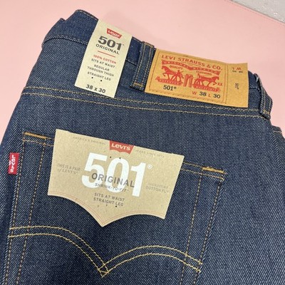 Levis 501 Shrink To Fit Button Fly Jeans 38X30 Straight Leg Color