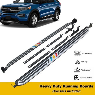 For 2020-2026 Ford Explorer Nerf Bars Running Boards Side Steps Black Aluminum