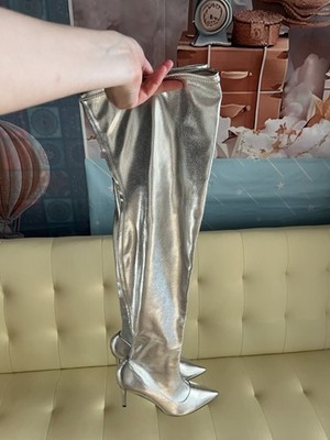 Asos Collection Siber Overknie Stiefel Gr 4(23cm)