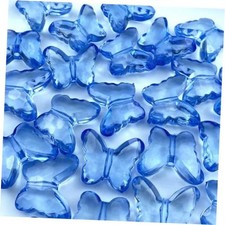 25pcs Acrylic Butterfly Beads Assorted Clear Spacer Beads 23x28mm Light Blue