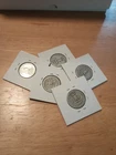 (5) 1940's Washington Quarters 90% Silver Content Circulated