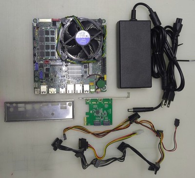 DIY NAS Starter Kit DQ77KB + CPU + RAM + Sata Adapter and Power Cables.