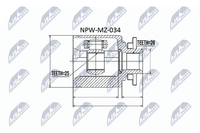 Gelenksatz Antriebswelle Nty NPW-MZ-034 FüR Ford Ranger Er Eq 4X4 Mazda Serie Un