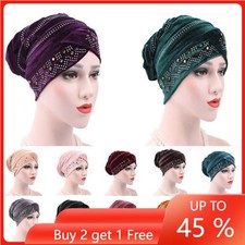 Velvet Turban Muslim Hijab Hat Bonnet Head Scarf Wrap Beanies Cancer Chemo Caps