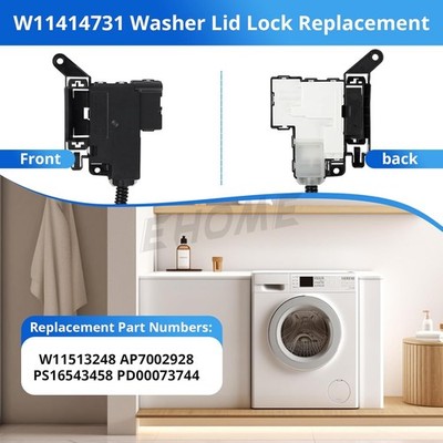 WTW5010LW0 W11414731 For Whirlpool Maytag Washing Machine Washer Lid Lock Switch