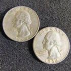 1963-D & 1964 Washington Quarters - 90% Silver - Philadelphia & Denver - VF/XF