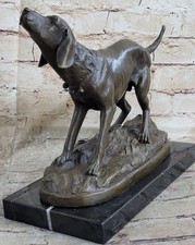 100% Bronze Statue Jagd Hund Retriever Labrador Hoch Skulptur Geschenk Figur