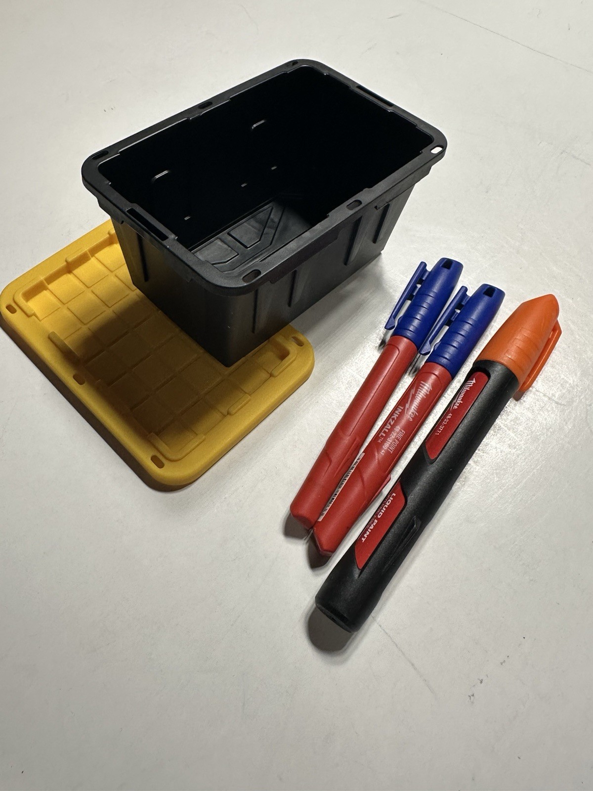 Teeny Commander MINI Black Stackable Tote 0.38QRT with Standard Snap Lid