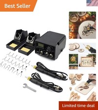 60W Wood Burning Kit Pro Pyrography Tool with 20 Tips, Adjustable Temperature