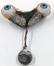 German Antique Hand Blown Rocker Glass Doll Eyes Blue 12mm E3-87a