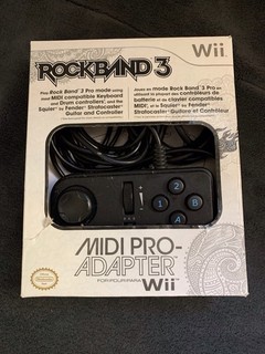 Rock Band 3 MIDI Pro Adapter For Nintendo Wii Boxed Complete Plus MIDI Cable