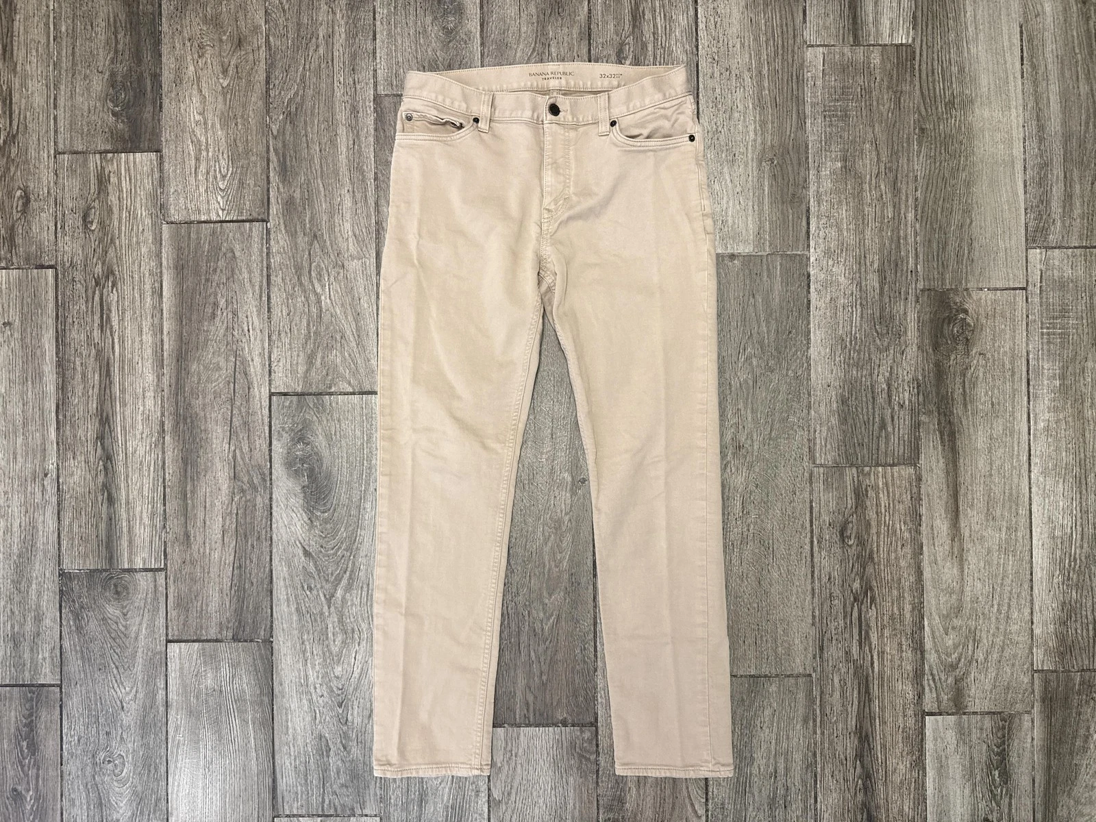 Banana Republic Pants Mens 32x32 Beige Traveler Slim Fit Stretch Chino Casual
