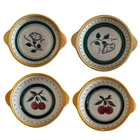 STANGL POTTERY Vintage Hand Painted Round Fruit Bowl 5” (set of 4)